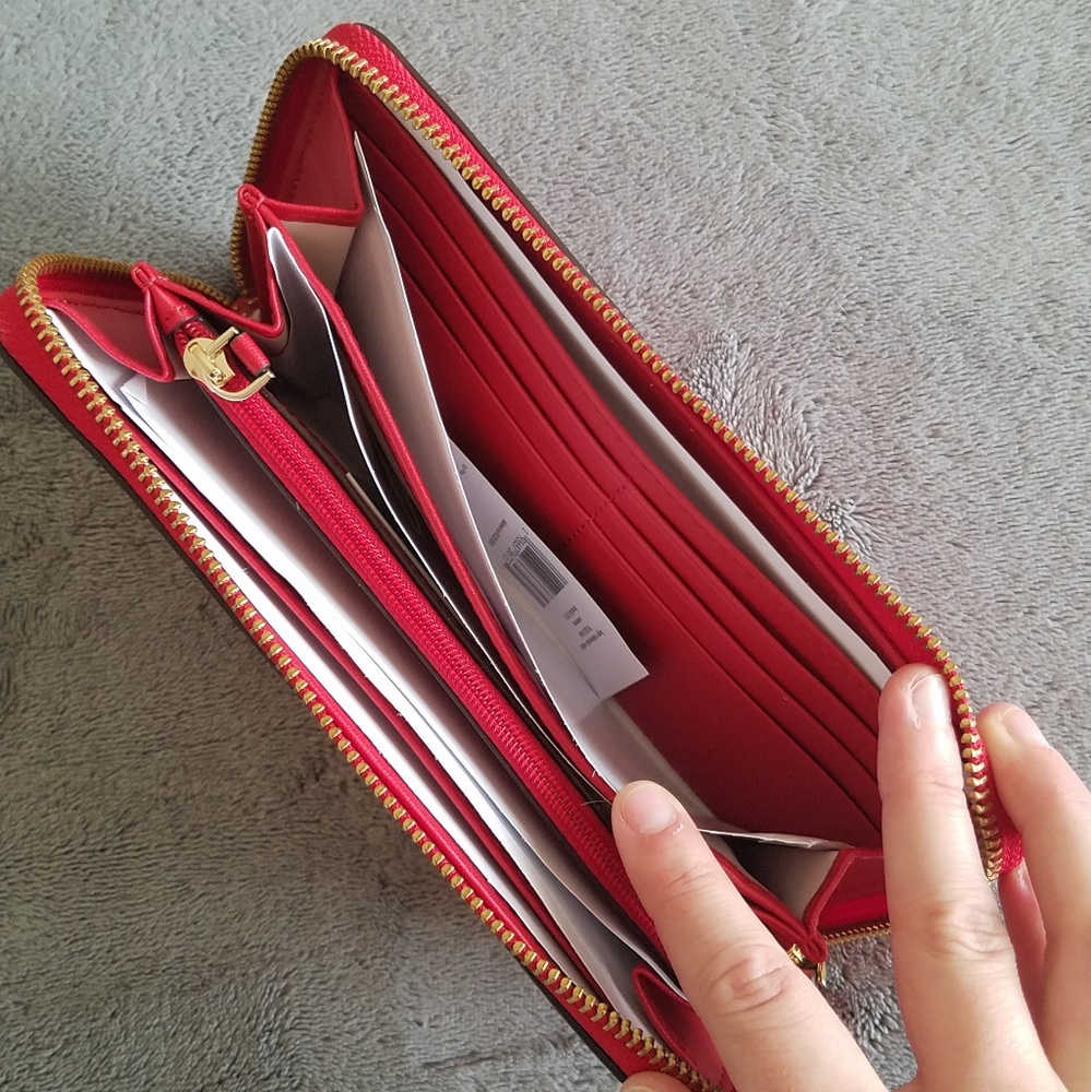 NWT Kate Spade Large Continental Zip Wallet Red - Picture 5 of 7